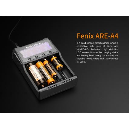 Fenix FENAREA4 - Nabíjačka batérií 4xLi-ion/AAA/AA/C 5V