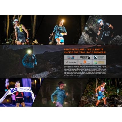 Fenix HL18RTV20BLC - LED Stmievateľná nabíjacia čelovka LED/USB IP66 800 lm 160 h čierna/oranžová