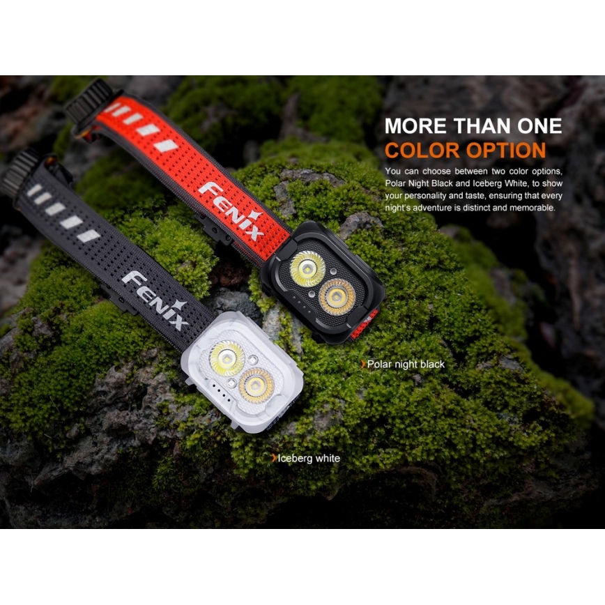 Fenix HL18RTV20WHT - LED Stmievateľná nabíjacia čelovka LED/USB IP66 800 lm 160 h biela/čierna