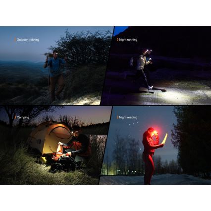 Fenix HL18RTV20WHT - LED Stmievateľná nabíjacia čelovka LED/USB IP66 800 lm 160 h biela/čierna