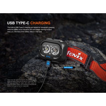Fenix HL18RTV20WHT - LED Stmievateľná nabíjacia čelovka LED/USB IP66 800 lm 160 h biela/čierna