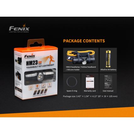 Fenix HM23 - LED Čelovka LED/1xAA IP68 240 lm 100 h