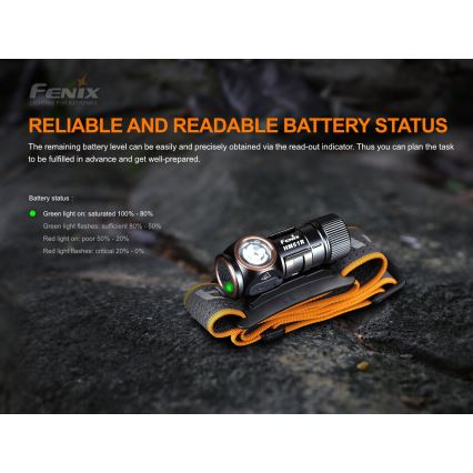 Fenix HM51RV20 - LED Nabíjacia čelovka 3xLED/1xCR123A/USB IP68 700 lm 120 h 700 m