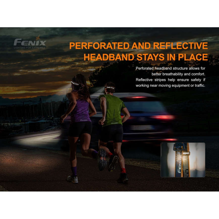 Fenix HM51RV20 - LED Nabíjacia čelovka 3xLED/1xCR123A/USB IP68 700 lm 120 h 700 m