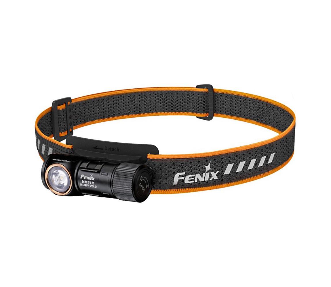 Fenix HM51RV30 - LED stmievateľná nabíjateľná čelovka LED/USB 950mAh IP68 860 lm 125 h oranžová HM51RV30