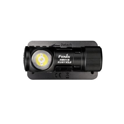 Fenix HM51RV3ABL - LED stmievateľná nabíjateľná čelovka LED/USB/1xCR123A 950 mAh IP68 860 lm 125 h čierna