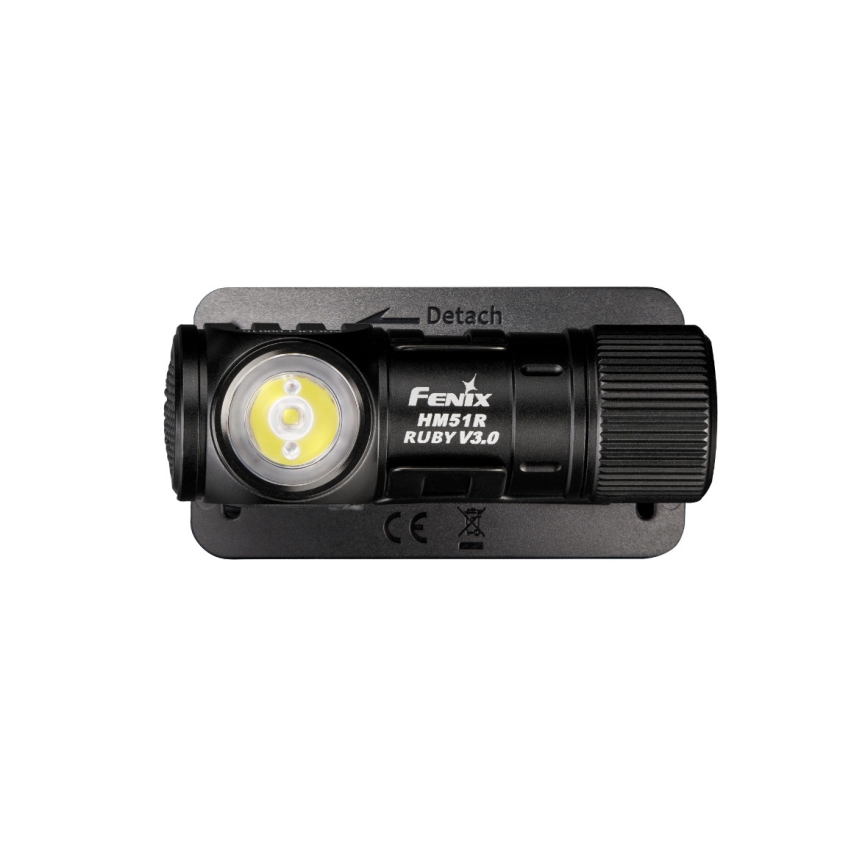 Fenix HM51RV3ABL - LED stmievateľná nabíjateľná čelovka LED/USB/1xCR123A 950 mAh IP68 860 lm 125 h čierna