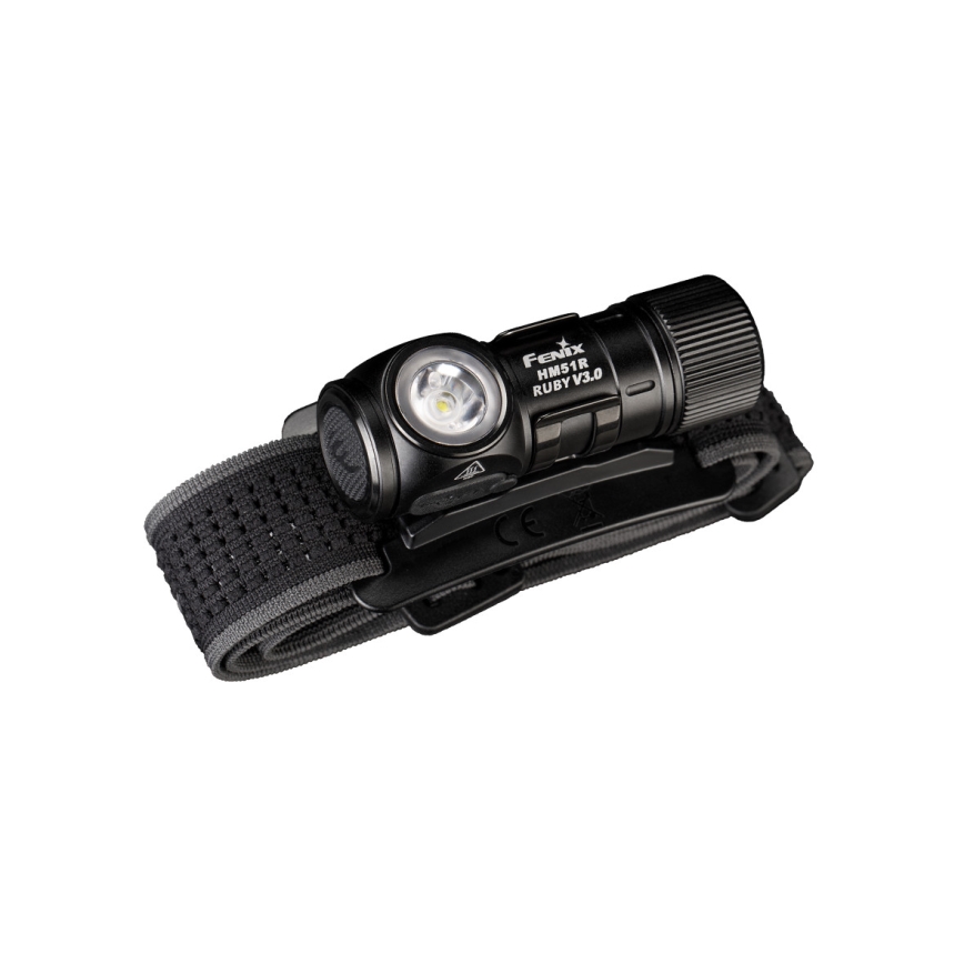 Fenix HM51RV3ABL - LED stmievateľná nabíjateľná čelovka LED/USB/1xCR123A 950 mAh IP68 860 lm 125 h čierna