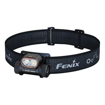 Fenix HM55RABL - LED stmievateľná nabíjateľná čelovka LED/USB/1xCR123A 1600 mAh IP68 1200 lm 141,2 h čierna