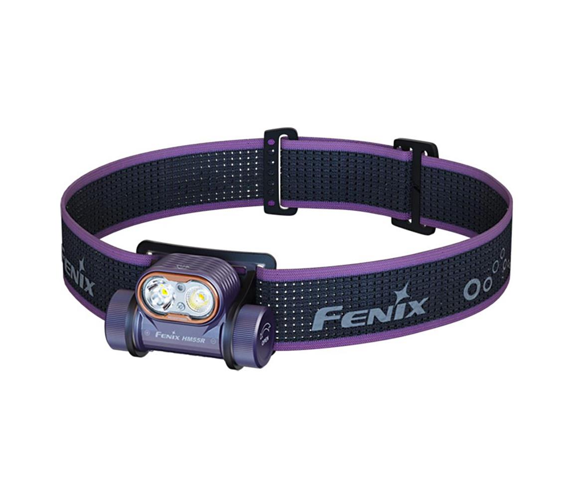 Fenix HM55RPRP -LED Stmievateľná nabíjateľná čelovka LED/USB 1600mAh IP68 1200lm 141,2h fialová HM55RPRP