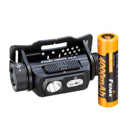 Fenix HM60RV20 - stmievateľná LED nabíjacia čelovka LED/USB 4000 mAh IP68 1600 lm 292 h oranžová