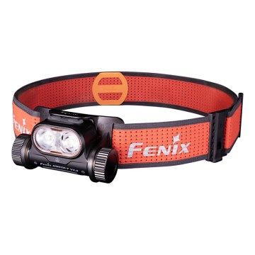 Fenix HM65RTV20BLC- LED Stmievateľná nabíjacia čelovka LED/USB IP68 3400 mAh čierna/oranžová