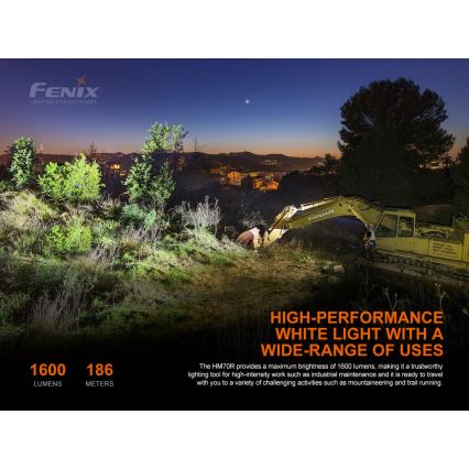 Fenix HM70R - LED Nabíjacia čelovka 4xLED/1x21700 IP68 1600 lm 800 h 5000 mAh