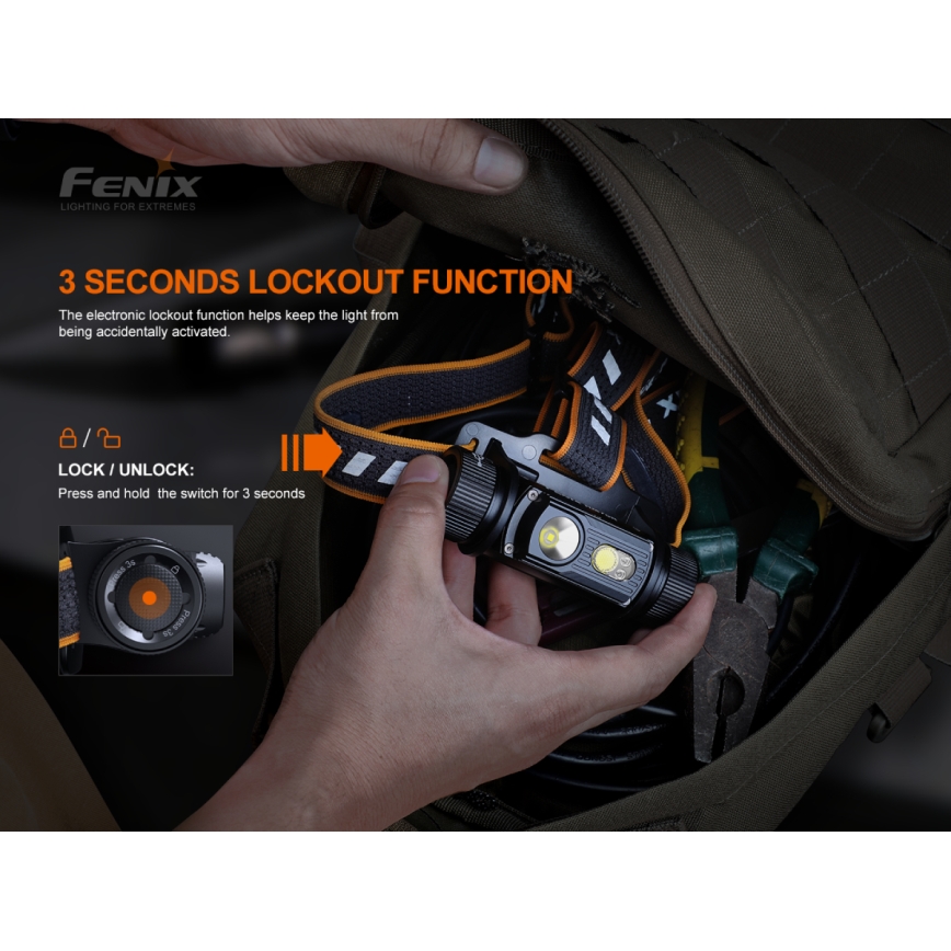 Fenix HM70R - LED Nabíjacia čelovka 4xLED/1x21700 IP68 1600 lm 800 h 5000 mAh