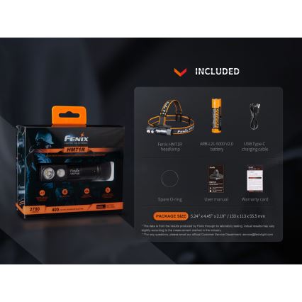 Fenix HM71R - LED Nabíjacia čelovka LED/USB IP68 2700 lm 400 h 5000 mAh