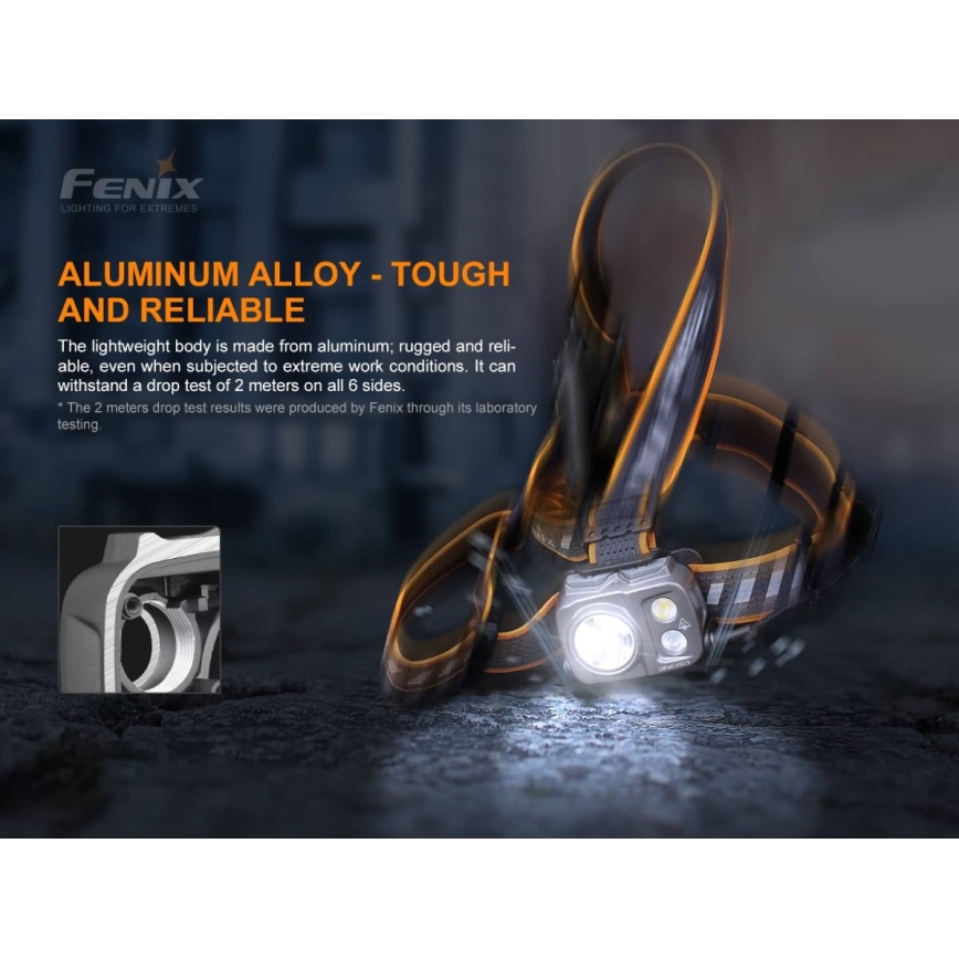 Fenix HP25RV20-LED Stmievateľná nabíjacia čelovka 3xLED/1x21700 IP66 1600 lm 800 h