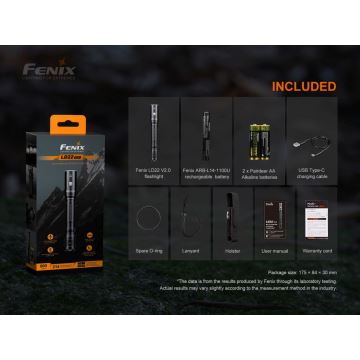 Fenix LD22V20 - LED Nabíjacia baterka LED/USB IP66 800 lm 220 h