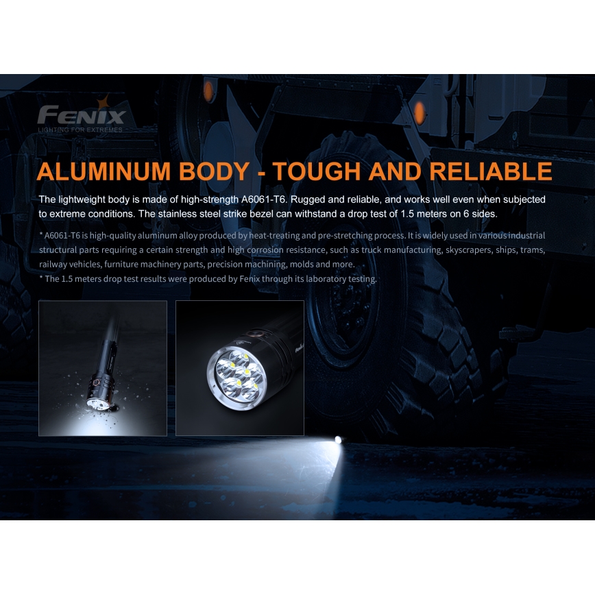 Fenix LR35R - LED Nabíjacia baterka 6xLED/2x21700 4000 mAh IP68 10000 lm 80 h
