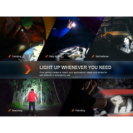 Fenix PD35R - LED nabíjacia baterka LED/USB/2xCR123A IP68 1700 lm 100 h 3400 mAh