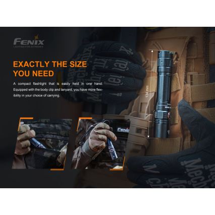 Fenix PD35V30 - LED nabíjacia baterka LED/USB/2xCR123A IP68 1700 lm 230 h 2600 mAh
