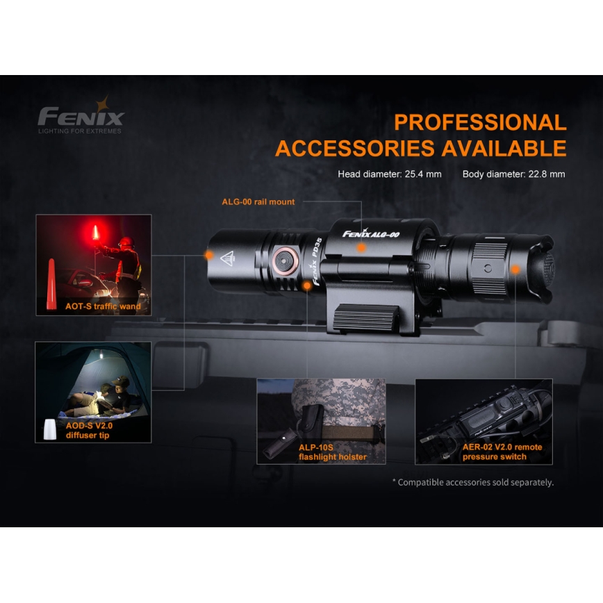 Fenix PD35V30 - LED nabíjacia baterka LED/USB/2xCR123A IP68 1700 lm 230 h 2600 mAh