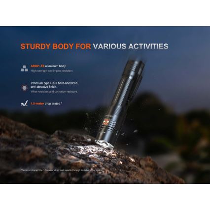 Fenix PD36RACE - LED stmievateľná nabíjateľná baterka LED/USB 5000 mAh IP68 3000 lm 63,45 h čierna