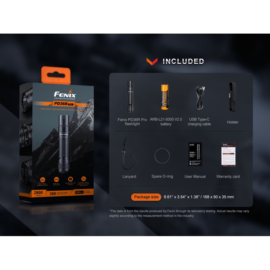 Fenix PD36RPRO - LED Taktická nabíjacia baterka LED/USB IP68 2800 lm 42 h 5000 mAh