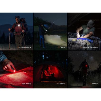 Fenix SW05RREDBLC - LED Stmievateľná nabíjacia baterka LED/USB IPX6 150 lm 49 h čierna