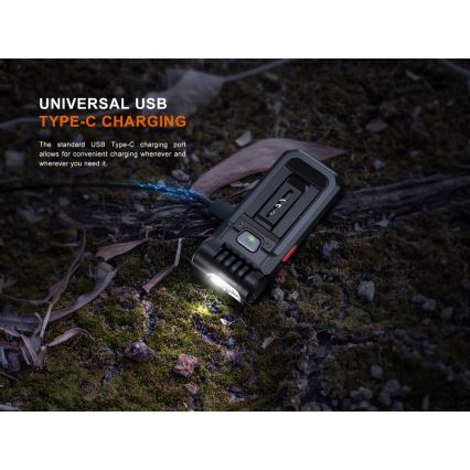 Fenix SW05RREDBLC - LED Stmievateľná nabíjacia baterka LED/USB IPX6 150 lm 49 h čierna