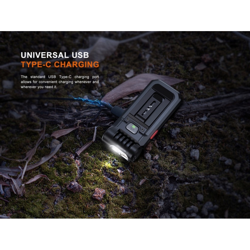 Fenix SW05RREDBLC - LED Stmievateľná nabíjacia baterka LED/USB IPX6 150 lm 49 h čierna