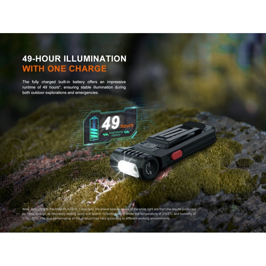 Fenix SW05RREDBLC - LED Stmievateľná nabíjacia baterka LED/USB IPX6 150 lm 49 h čierna