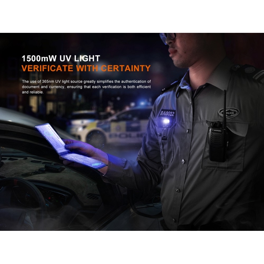 Fenix SW05RUVBLC - LED Stmievateľná nabíjacia baterka LED/USB IPX6 150 lm 49 h čierna