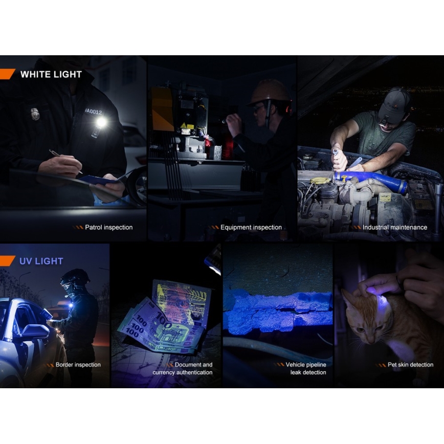 Fenix SW05RUVBLC - LED Stmievateľná nabíjacia baterka LED/USB IPX6 150 lm 49 h čierna