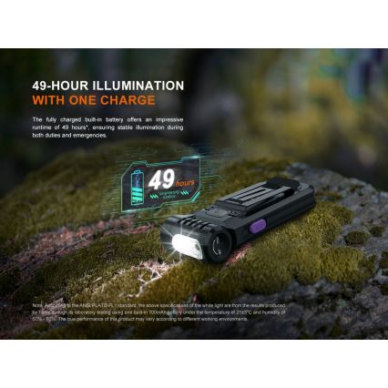 Fenix SW05RUVBLC - LED Stmievateľná nabíjacia baterka LED/USB IPX6 150 lm 49 h čierna