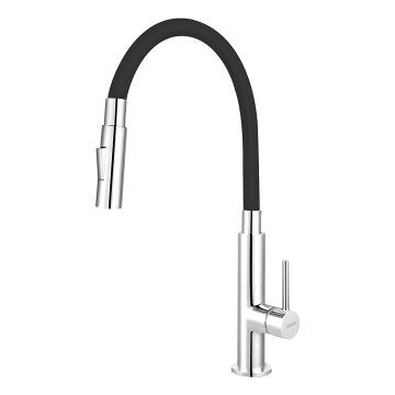 FERRO - Drezová batéria s flexibilným ramienkom lesklý chróm/čierna