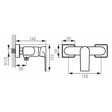 FERRO - Sprchová batéria ALGEO SQUARE lesklý chróm