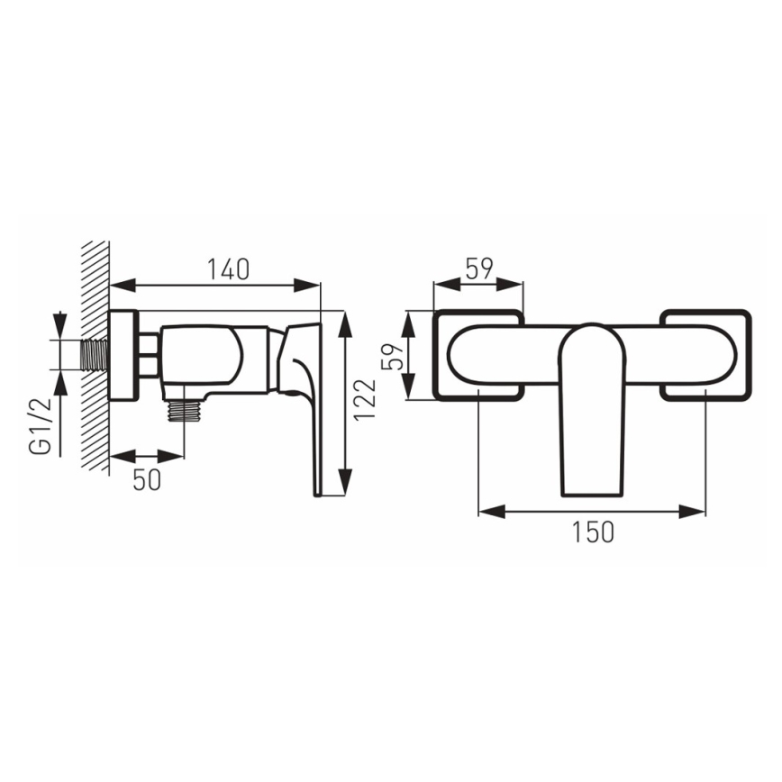FERRO - Sprchová batéria ALGEO SQUARE lesklý chróm