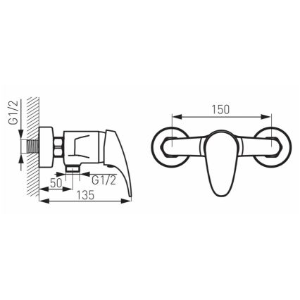 FERRO - Sprchová batéria ONE lesklý chróm