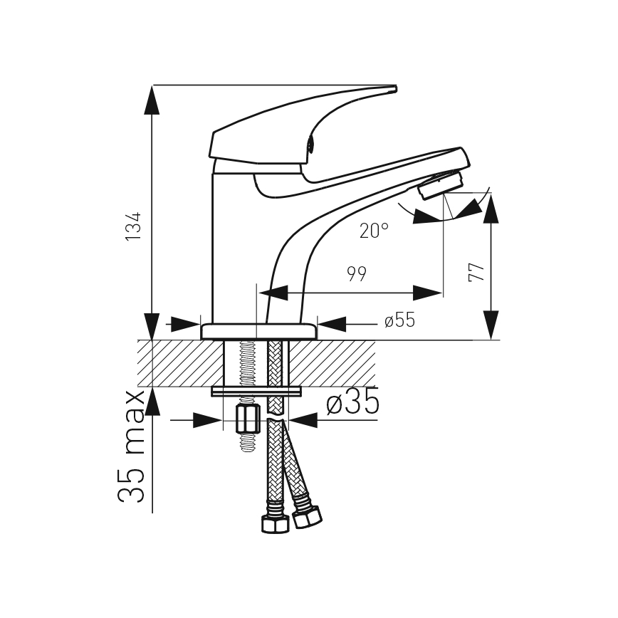 FERRO - Umývadlová batéria + výpusť ONE lesklý chróm
