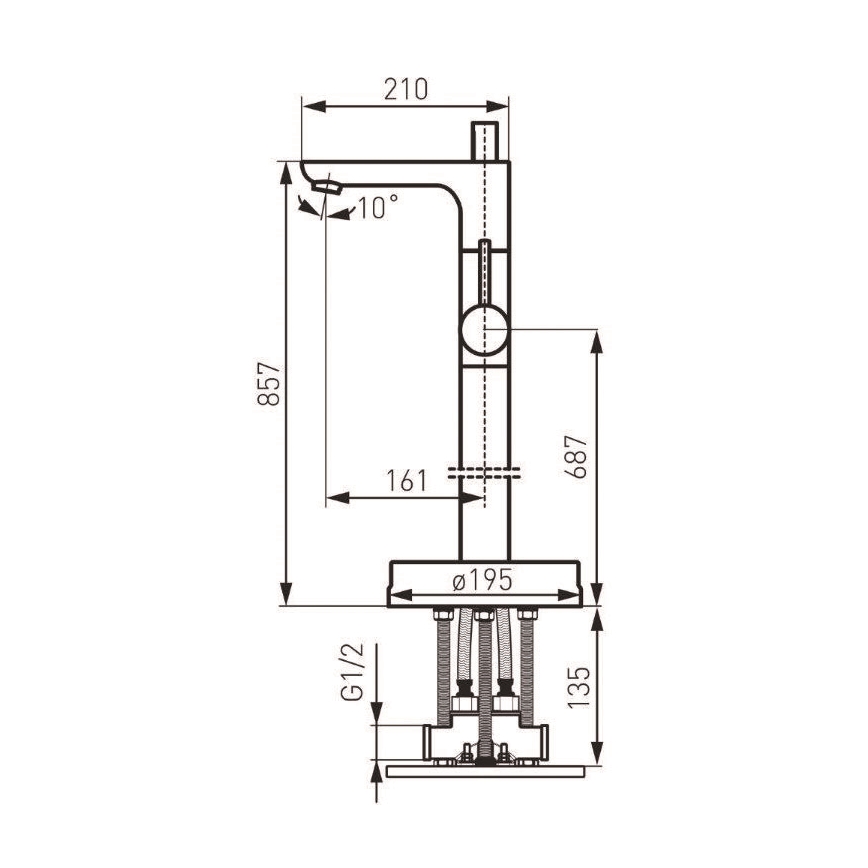 FERRO - Voľne stojaca vaňová súprava s batériou FIESTA, lesklý chróm