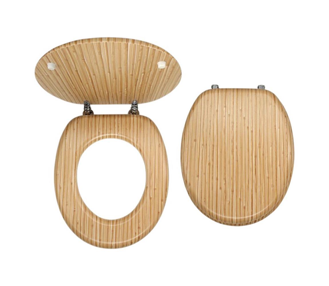 FERRO - WC sedadlo z MDF, bambusový dekor WC/BAMBUS