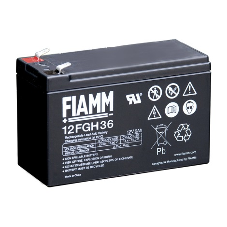 Fiamm 12FGH36 - Olovený akumulátor 12V/9Ah/faston 6,3mm