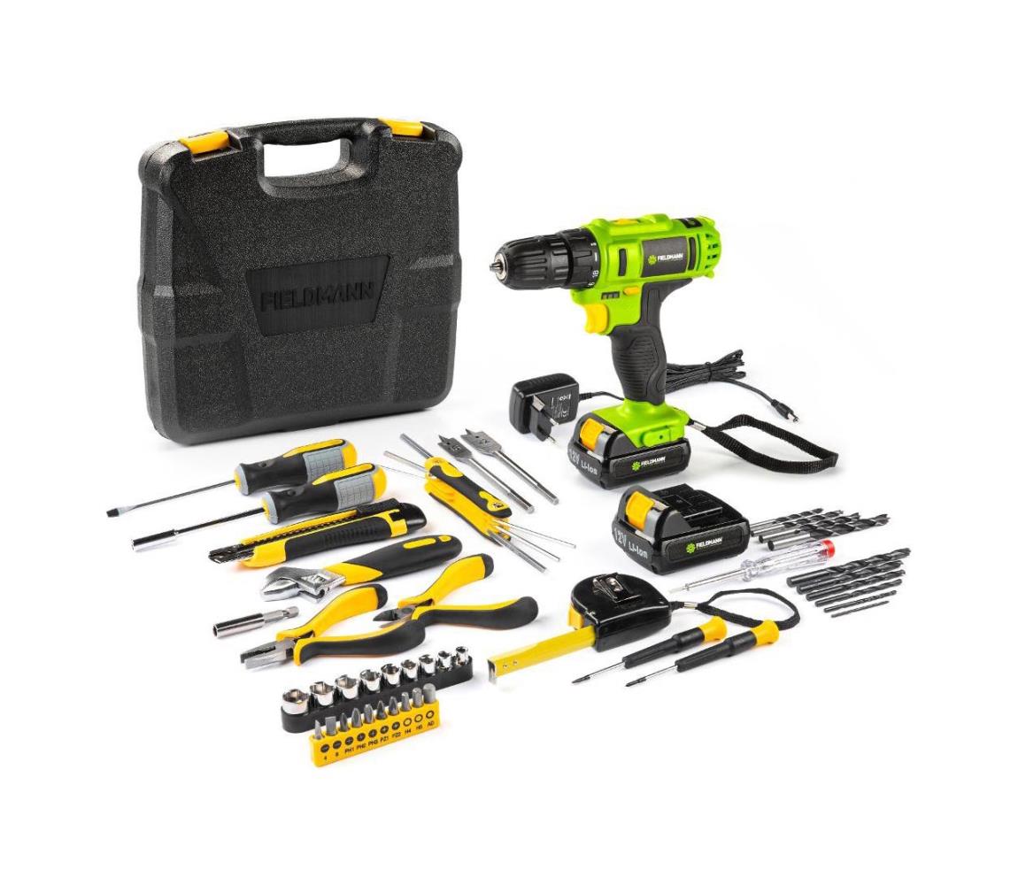 Fieldmann - AKU vŕtačka s príslušenstvom 12 V 1300 mAh 50004985