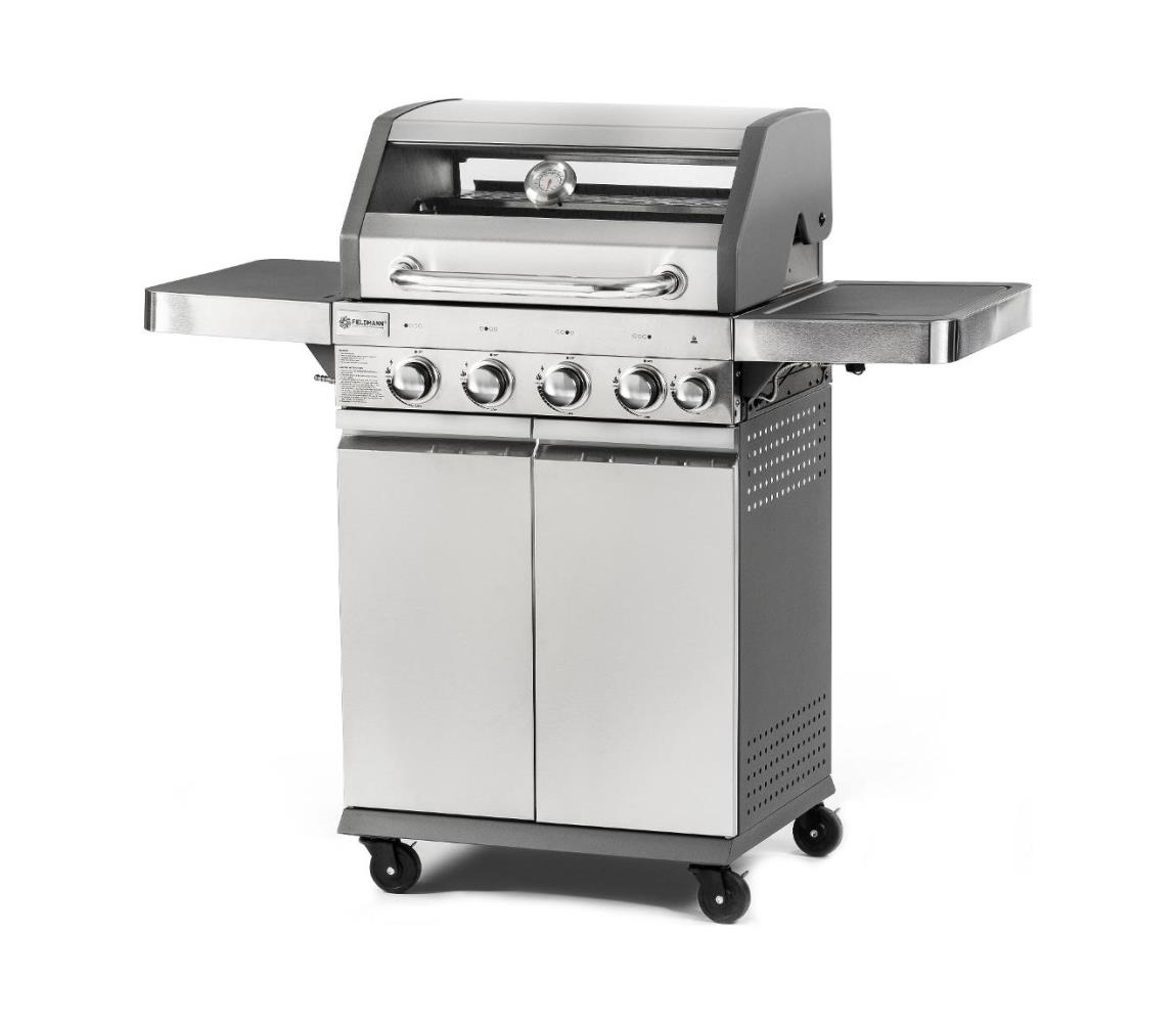 Fieldmann - plynový gril s 5 horákmi, matný chróm 41015391