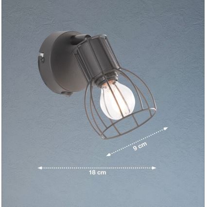 Fischer & Honsel 30074 - Nástenné bodové svietidlo KAFES 1xE14/25W/230V