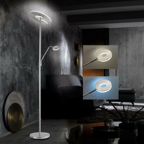 Fischer & Honsel - LED Stmievateľná stojacia lampa DENT 1xLED/30W/230V + 1xLED/6W 2700-4000K
