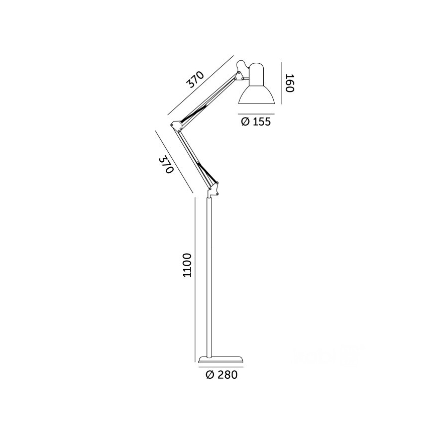 Flexibilná stojacia lampa AURIQ 1xE27/60W/230V 184 cm biela
