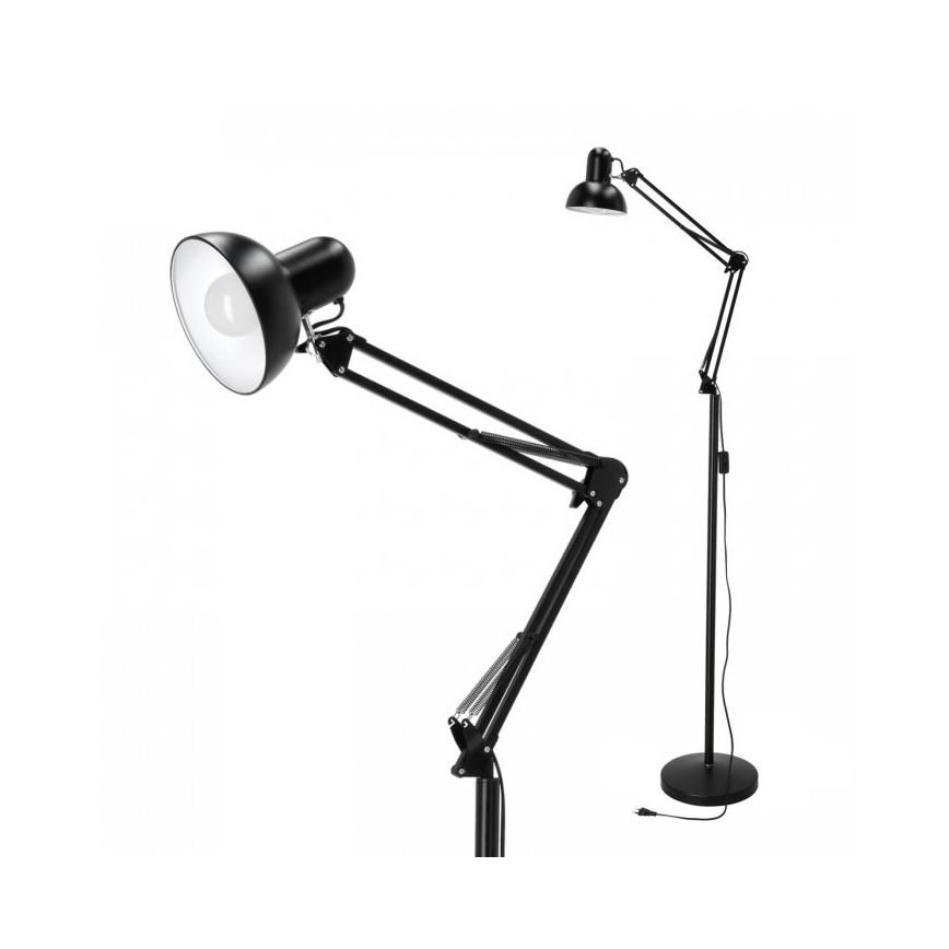 Flexibilná stojacia lampa AURIQ 1xE27/60W/230V 184 cm čierna