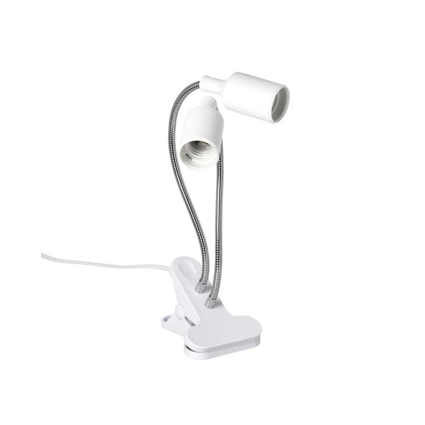 Flexibilná stolná lampa s klipom na pestovanie rastlín PLANTY 2xE27/30W/230V biela