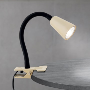 Flexibilná stolná lampa s klipom DOTTY 1xGU10/10W/230V béžová/čierna